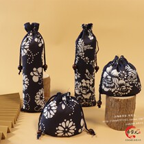 Sachet bag empty bag blue and white cloth traditional Chinese medicine tea ceramic Jade Hairpin pearl bag wooden bead pumping mouth corset mouth cloth bag