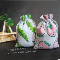 New cute color cartoon series literary fresh drawstring small bag cosmetic storage bag