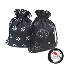 Cute cartoon printing jewelry storage small cloth bag polyester fabric finishing bag