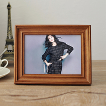 About American and European style creative solid wood photo frame Oak mortise and tenon table rectangular wall hanging 5 6 10 12 inch wash photos