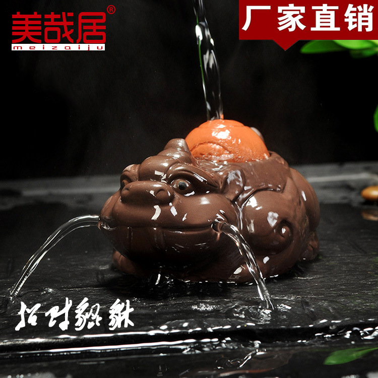 Purple Sand Tea Darling leopard Bills Chaejin Toad Tea Set Accessories Creative Tea Table Hem Water Spray Handmade Tea Play
