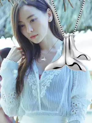 Former 3 same necklace female sterling silver summer choker Lin Jia whale dolphin tail Pisces pendant
