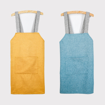 Kitchen Apron home Day Waterproof Cotton Linen Workwear Cute Summer Women Cross Hood Clothes Pure Cotton Sleeveless