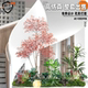 Simulated Green Plant Landscape, Tropical Plant Landscaping Combination, Indoor Shopping Mall Window Decoration, Coconut Tree, Villa Staircase Decoration