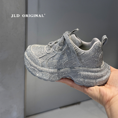 Korean-Style Rhinestone Children's Dad Shoes, New Autumn Breathable Boys' Sneakers, Fashionable Big Kids Performance Shoes, Girls' Shoes — 2