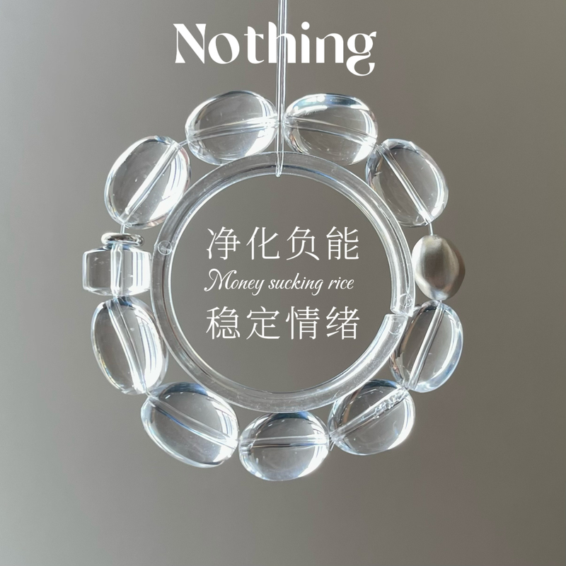 Nothing Original Design Natural Double a Pure White Crystal Freeform Healing and Fortune-Enhancing Crystal Bracelet for Women