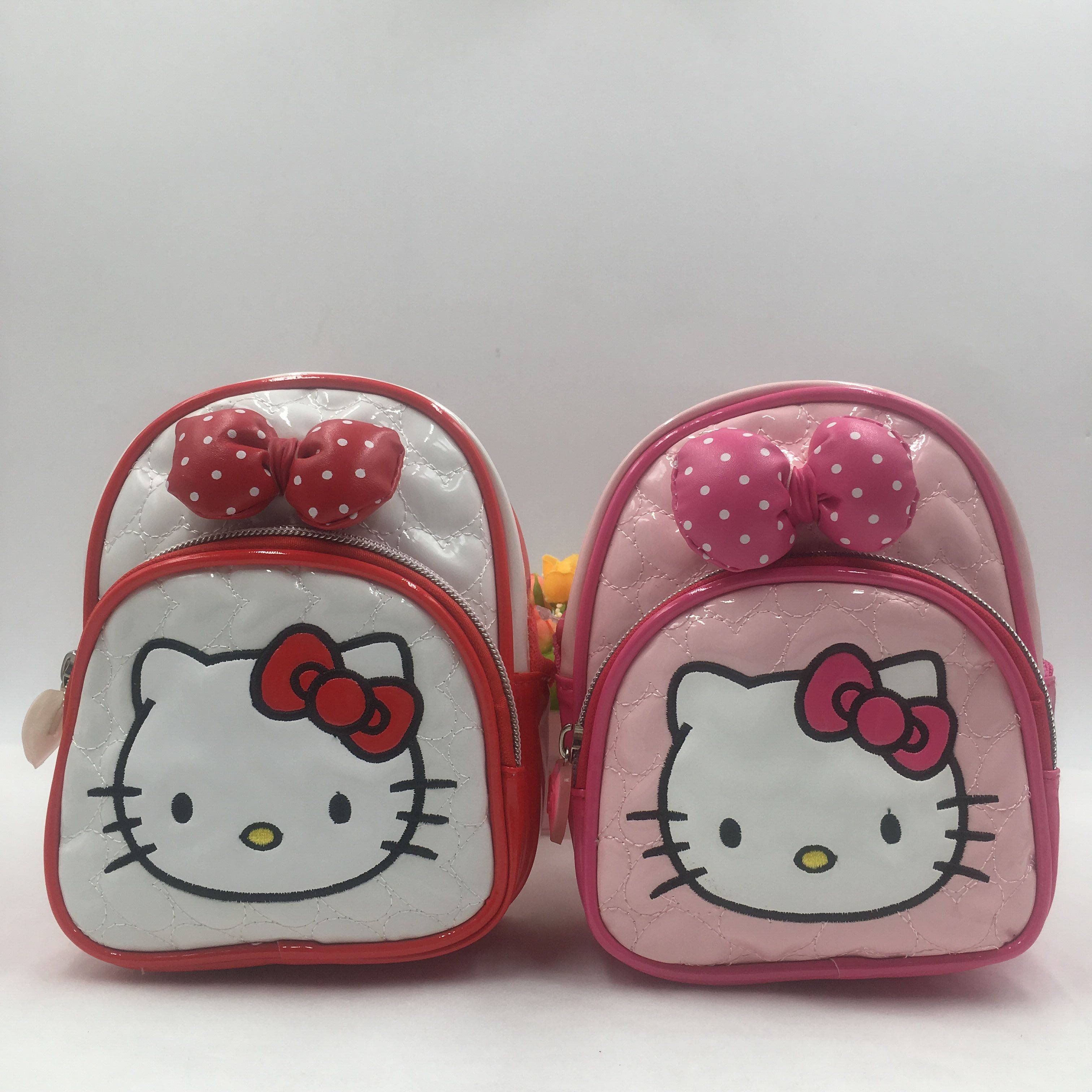 Korean version of the super cute KT cute girl bow PU glossy messenger bag girls trendy shoulder bag