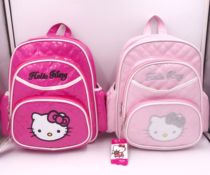 2017 elementary school students double shoulder KT backpack girls kindergarten 3-12-year-old PU glossy waterproof casual school bag Katie cat