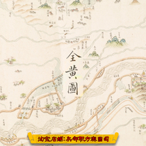 (Map) 4 full-length scrolls of maps of towns and cities along the Yellow River Basin in the Yellow River Basin in the Qing Dynasty (42nd year of Kangxi)