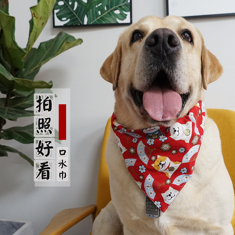 Pet Saliva Towel Selling Cute Triangle Towel Small Middle Large Canine Labrador Kirky Dog Apron Adjustment Range Big