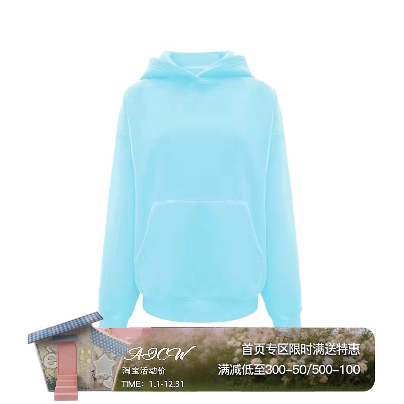 Veryrsreme Fleece-Lined Hooded Pullover Short Sweatshirt American-Style Heavyweight Basic Hooded Slim-Fit Casual Top Trendy