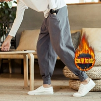 Phong cách Trung Quốc retro nam ấm áp dày lên quần harem giản dị mùa đông trẻ trung cộng với nhung lỏng chân chùm Đèn lồng quần thủy triều quần baggy nam