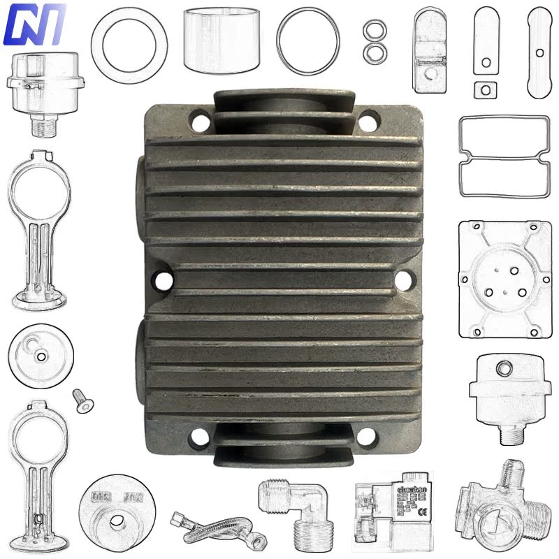 Oil-free silent air compressor accessories Daquan small air pump cylinder head cylinder head electric air compressor sealing ring