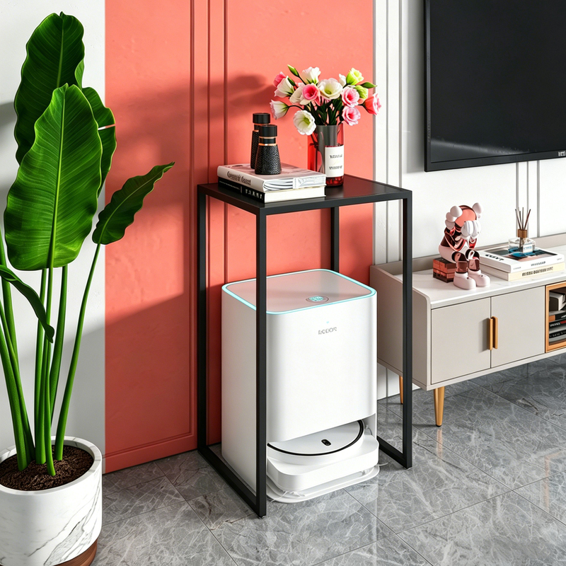 Nordic Wrought Iron Sweeping Robot Storage Rack, Living Room Side Table, Open Fish Tank Rack, Flower Rack, Printer Rack