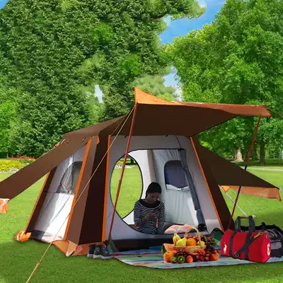 Tent outdoor automatic camping 3-4 people thickened rainproof sunscreen camping all aluminum rod hydraulic speed open convenient account