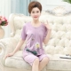 Bộ đồ ngủ ngắn cotton trung niên cotton ngắn tay mùa hè dành cho nữ mùa hè XL hai món đồ mẹ dịch vụ