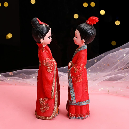 Свадебный свадебный жених китайский стиль жених и невеста и невеста -доброе украшение домашнее свадебное домик