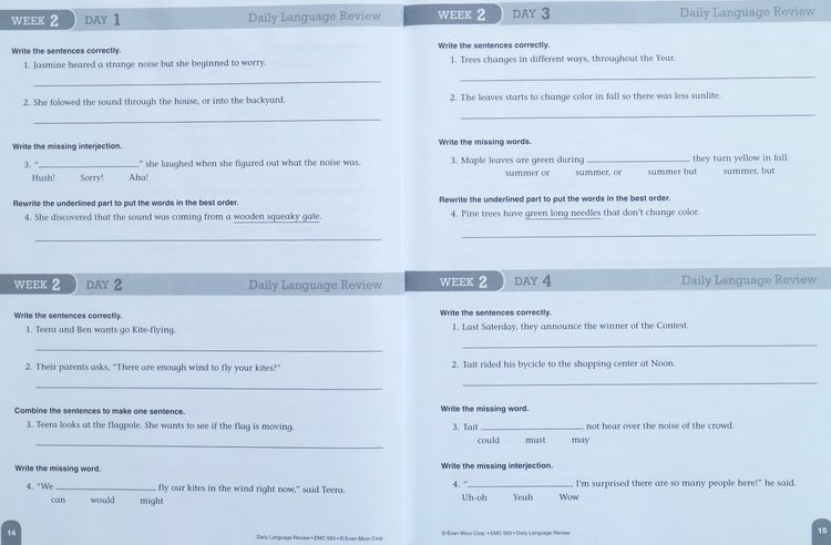 Evan-Moor全集美国加州非常著名的PDF教材  Daily Language Review Grade 1-8 儿童英语练习册练习题 1年级-8年级 12345678年级完整电子版