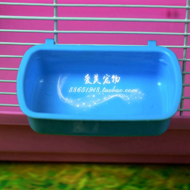 Hamster golden bear guinea pig can be suspended and fixed anti-turning plastic food basin basic cage large food box food bowl feed box
