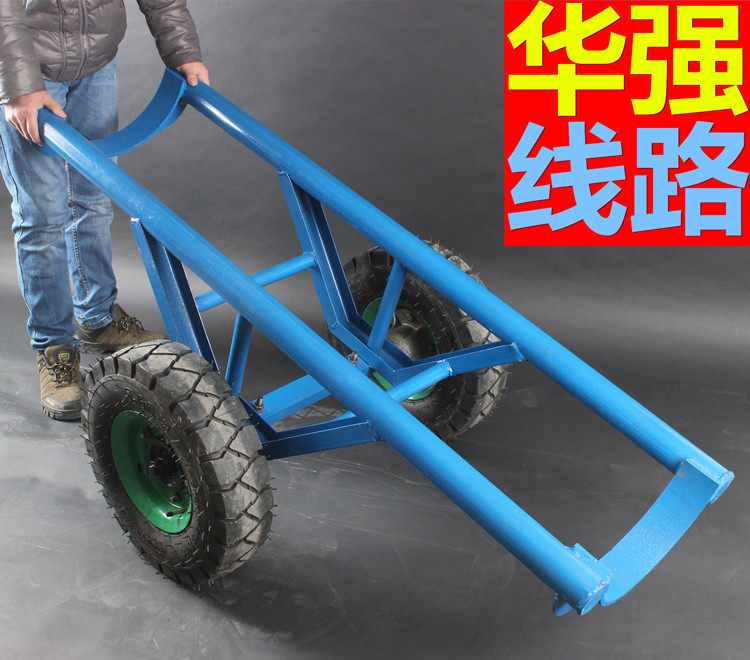 Huqiang Electric Power Construction Wire Rod and Railcar Railcar Pull-Lever Car Towed Pole Car Single Double Pole Electric Pole Transporter