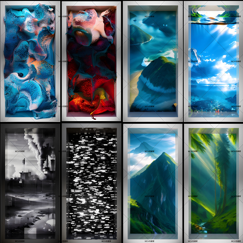 Naked-Eye 3D Abstract Art Particle Fluid Outdoor Exhibition Hall Creative Decoration Led Large Screen Background Video Material