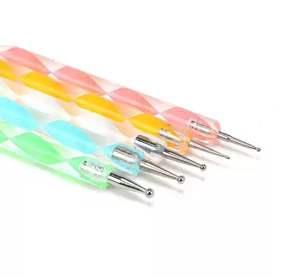 Point drill pen nail nail art double head hook needle point flower tool set drill 5 Crystal screw nail polish painting flower