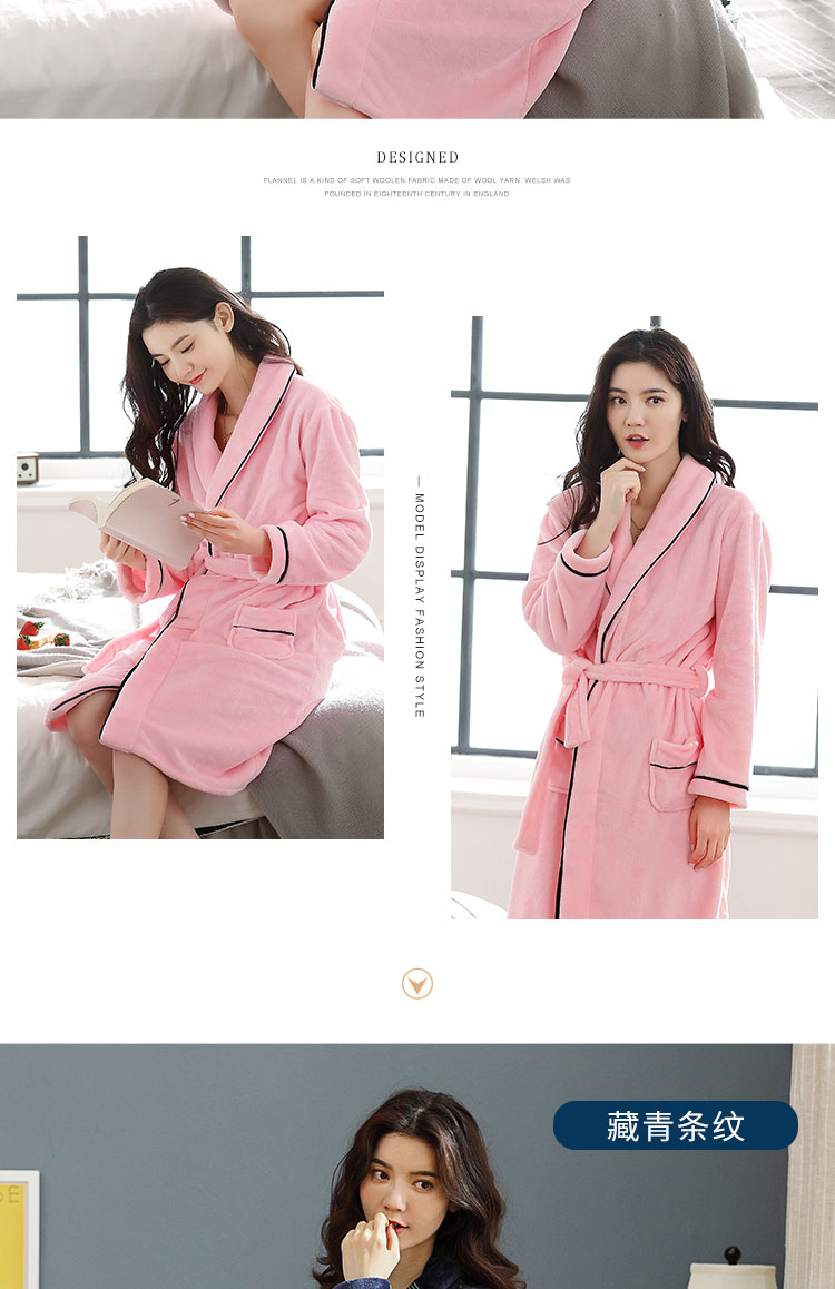 Áo choàng nhung nữ mùa thu và mùa đông đồ ngủ dày cộng với nhung cộng với dịch vụ nhà dài flannel áo choàng tắm nữ mùa đông dày váy ngủ nữ
