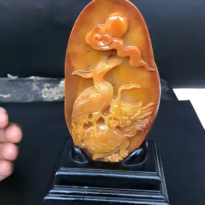 Yunnan Longling Huanglong Jade boutique jewelry jade seed material sugar heart collection desk decoration Living room Bedroom study room