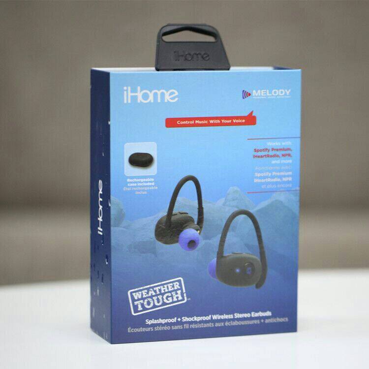 iHome True Wireless Bluetooth Headset Two-ear Wireless Mini Sports in Ear to answer phone with charge box