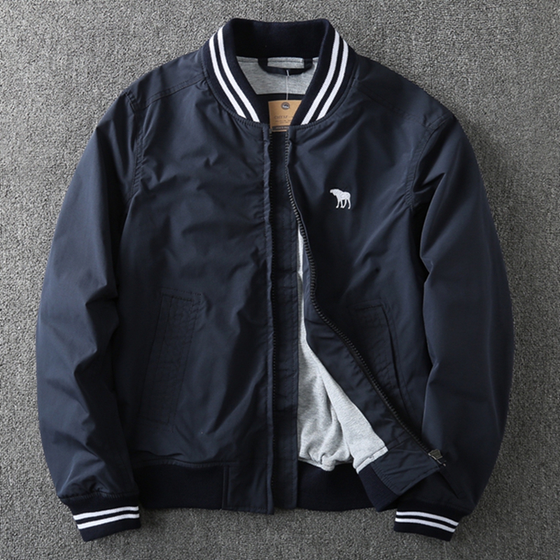 Spring and Autumn Men's Baseball Jacket Slim Fit Top Coat Trendy Men's Solid Color Double-Layer Jacket Casual Outerwear Trench Coat