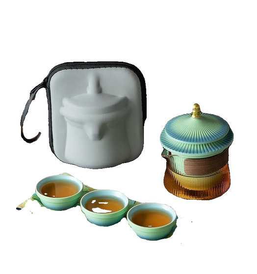 Forbidden City Portable Travel Tea Set Handheld Quick Cup One Pot Three Cups Travel Camping Outdoor Tea Cup