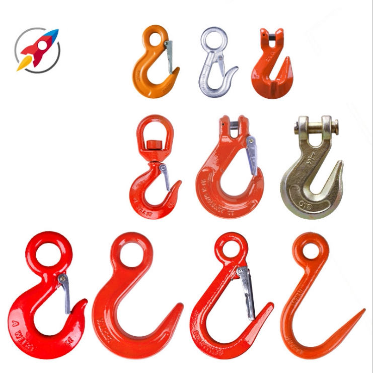 Large Opening Hook Rings Steel Pipe Hook American Stock Hook Crane Wagon Lift Sling With Ring Eye Hook Swivel Hook