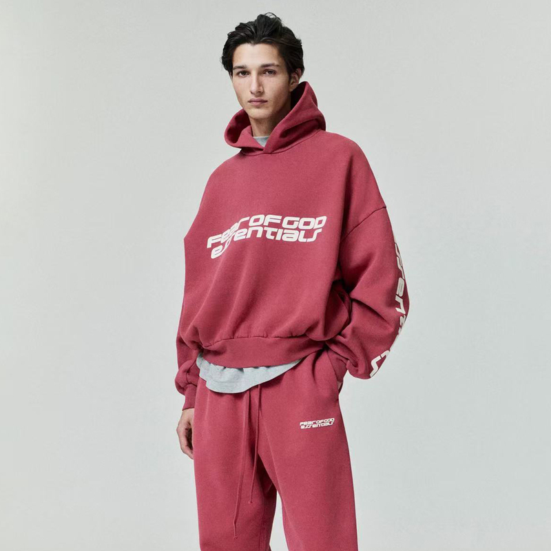 25Fwfog Miki Essentials American Niche Trendy Brand Autumn and Winter Fleece-Lined Loose Hooded Sweatshirt for Men