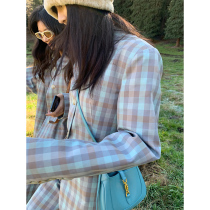 (Welfare Seconds Kill) No-no-no-no-no-no-blue-grey plaid big-three sets of wind-suit suits