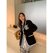 Ashigo vcruan Gossip Girl Embroidered Suit Women Early Autumn 2021 New Moderate Fit Jacket