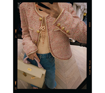 vcruan Ahigo French holiday Papachala gem powder hook flower set 2022 spring new small fragrance coat