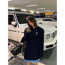 Ashigo vcruan private clothes Paris is a super slant buckle blazer women 2021 Autumn New V collar suit