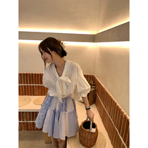 Ashigo vcruan ccddgg white shirt color skirt fashion suit women summer 2021 New