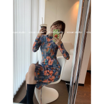 Ashigo vcruan Yayas fireworks long sleeve t-shirt half skirt two Joker suit womens summer New