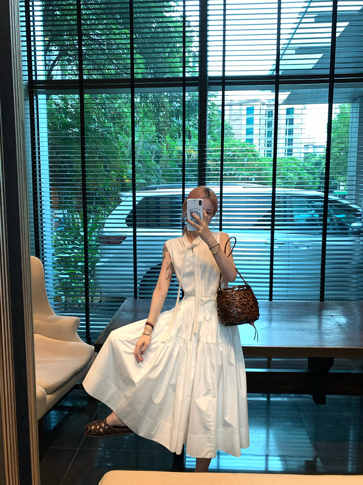 vcruan Ashgo Melbourne City Corridor White Umbrella Skirt Female 2022 Summer New Waist Skirt