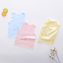 Newborn pure cotton semi-back protective belted vest 0 year old baby baby newborn clothes breathable digging back half back clothes spring autumn summer