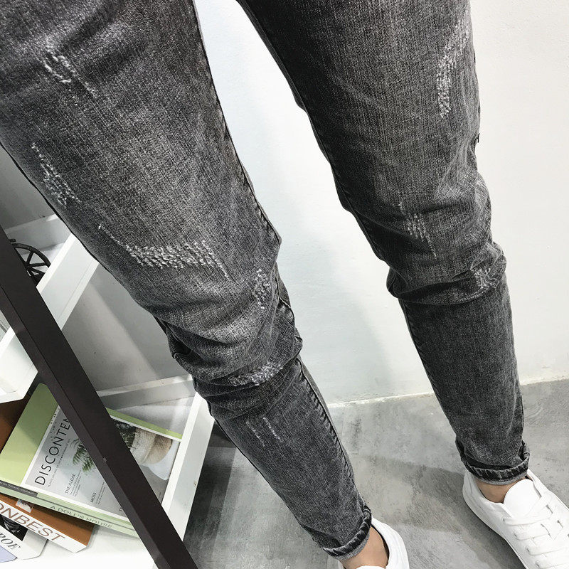 Autumn nine-point jeans men's slimming tide card hundred small feet stretch casual pants men's Korean version of the trend students 14 Autumn nine-point jeans men's slimming tide card hundred small feet stretch casual pants men's Korean version of the trend students 6
