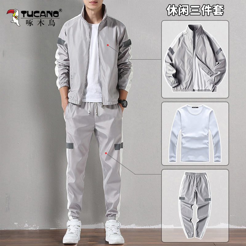 Woodpecker 2026 New Men's Casual Sports Suit Spring Jacket Young Men's Jacket Set of Clothes for Men Woodpecker 2026 New Men's Casual Sports Suit Spring Jacket Young Men's Jacket Set of Clothes for Men