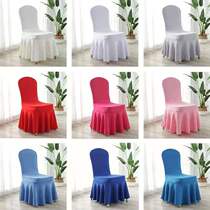 Set made hotel chair cover thickened air layer chair cover wedding banquet chair cover elastic chair cover elastic cloth chair cover skirt hem