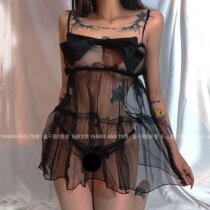 Butterfly Love salt does not wave · cute bow see-through skirt black sexy hot show private delivery