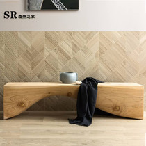 Nordic Creative Wave Retro TV Cabinet Solid Wood Strip Stool Rest For Shoes and stool stores Decorative Log Benches
