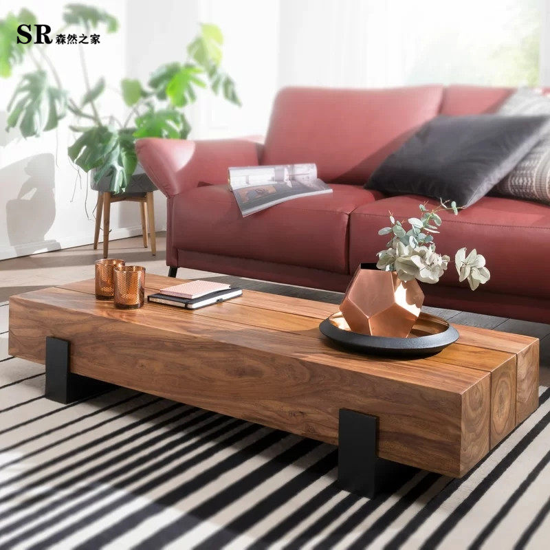 American log retro coffee table living room low table creative designer solid wood homestay coffee table table home original ecology