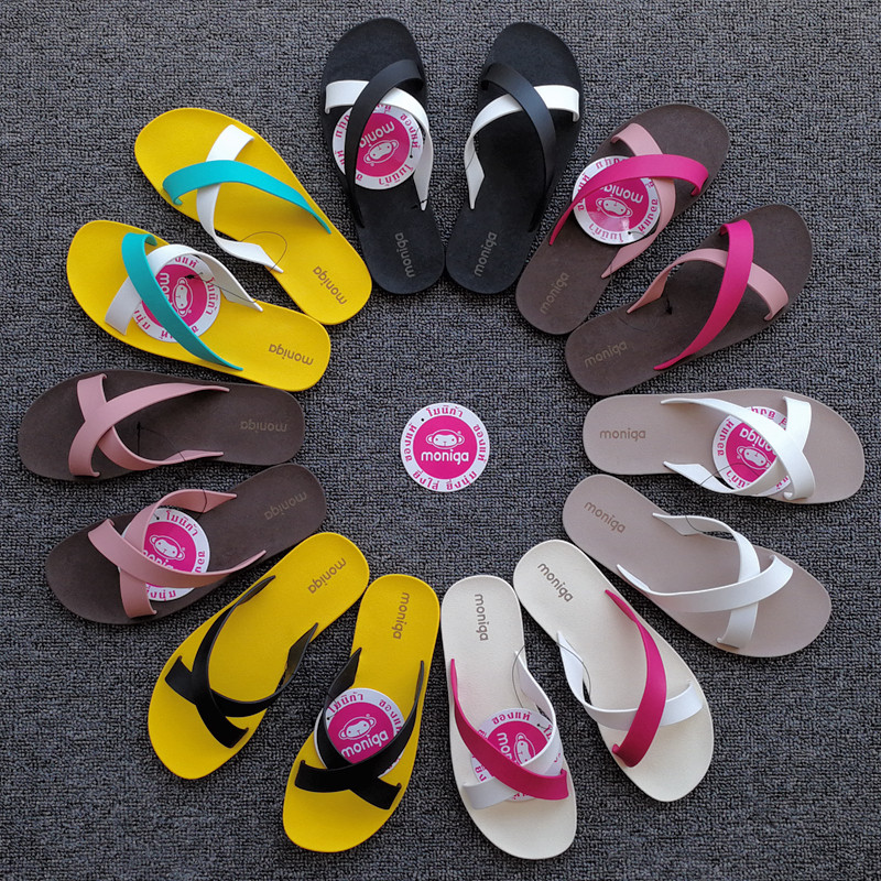 Thai imports MONIGA Rubber slipper male and female beach shoe rubber non-slip large bottom frosted upper non-slip abrasion resistant