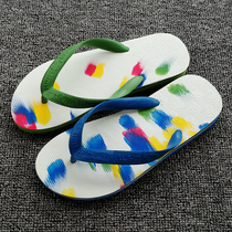 Thailand imported crab brand natural rubber classic graffiti herringbone slippers do not smelly feet wear-resistant non-slip men and women Beach