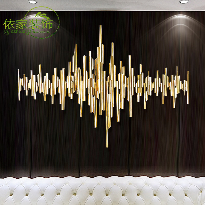 Nordic metal abstract wall ornaments hotel model room TV background wall iron soft decoration wall hanging decoration